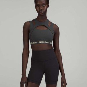 lululemon athletica Charcoal Layered Cutout Sports Bra